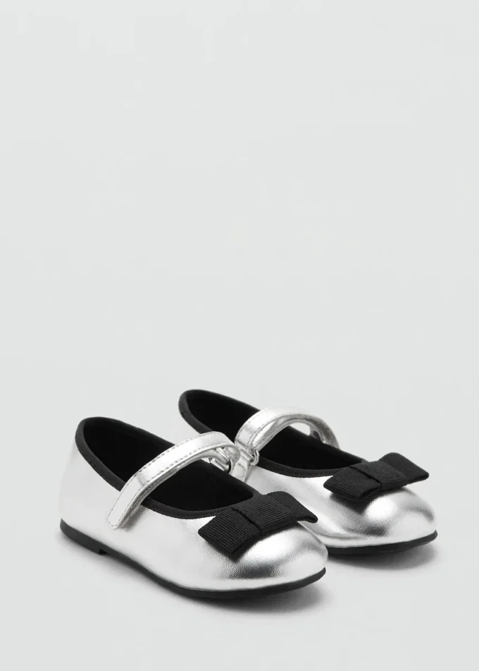 Metallic-Ballerina mit Schleife Metallic-Ballerina mit Schleife