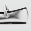Metallic-Ballerina mit Schleife Metallic-Ballerina mit Schleife