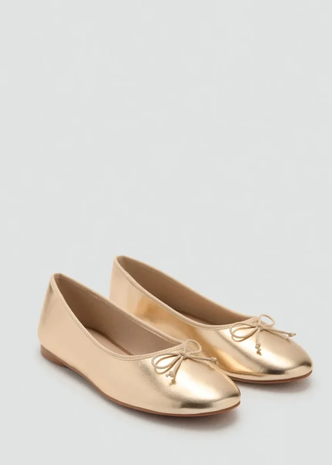 Metallic-Ballerinas mit Schleife Metallic-Ballerinas mit Schleife