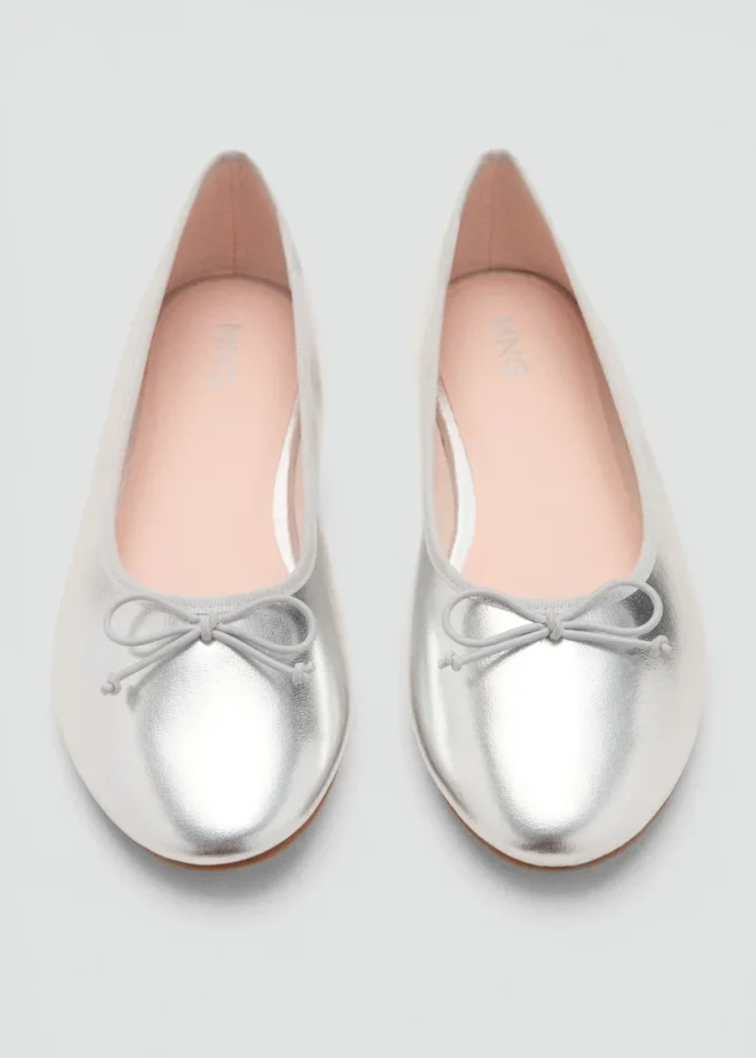 Metallic-Ballerinas mit Schleife Metallic-Ballerinas mit Schleife
