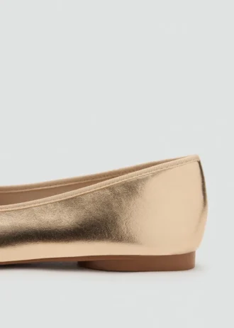Metallic-Ballerinas mit Schleife