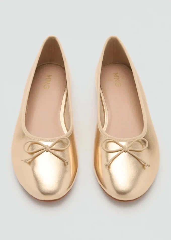 Metallic-Ballerinas mit Schleife Metallic-Ballerinas mit Schleife