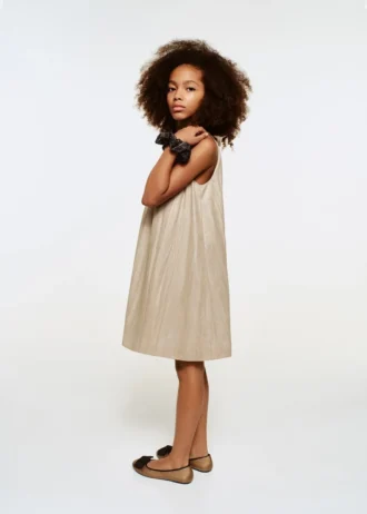 Metallic-Kleid mit Schleife