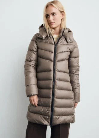 Midi-Anorak mit Kapuze und Steppung
