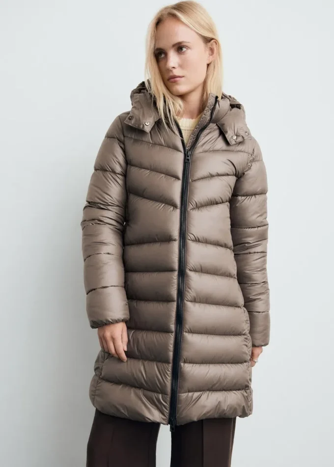 Midi-Anorak mit Kapuze und Steppung Midi-Anorak mit Kapuze und Steppung