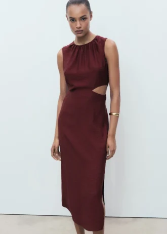 Midi-Kleid mit Cut-outs