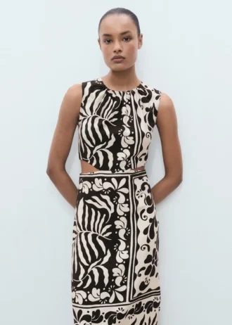 Midi-Kleid mit Cut-outs