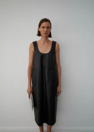 Midikleid aus 100 % Leder