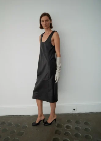 Midikleid aus 100 % Leder