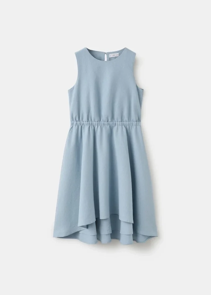 Midikleid aus Leinenmischgewebe