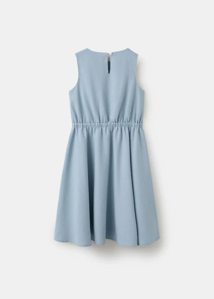 Midikleid aus Leinenmischgewebe