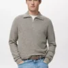 Mikrostruktur-Pullover mit Reißverschlusskragen