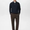 Mikrostruktur-Pullover mit Reißverschlusskragen