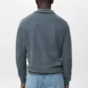 Mikrostruktur-Pullover mit Reißverschlusskragen
