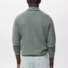 Mikrostruktur-Pullover mit Reißverschlusskragen