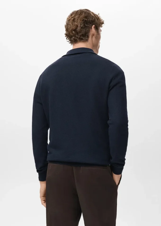 Mikrostruktur-Pullover mit Reißverschlusskragen