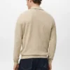 Mikrostruktur-Pullover mit Reißverschlusskragen
