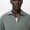 Mikrostruktur-Pullover mit Reißverschlusskragen