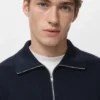 Mikrostruktur-Pullover mit Reißverschlusskragen