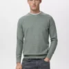 Mikrostrukturierter Baumwollstrickpullover Mikrostrukturierter Baumwollstrickpullover