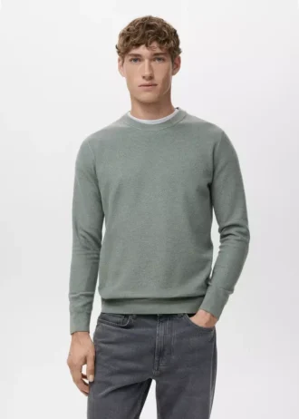 Mikrostrukturierter Baumwollstrickpullover