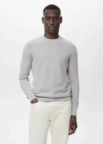 Mikrostrukturierter Baumwollstrickpullover