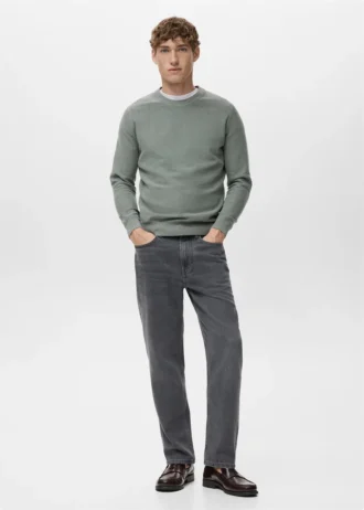 Mikrostrukturierter Baumwollstrickpullover