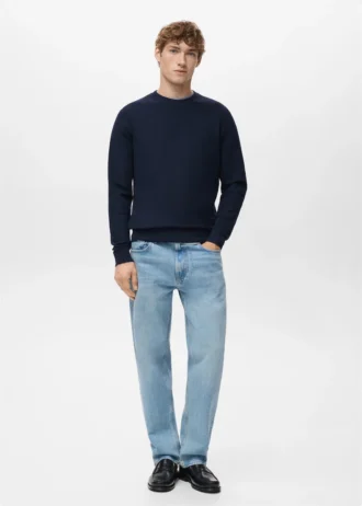 Mikrostrukturierter Baumwollstrickpullover