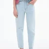 Mom-Fit-Jeans mit dekorativen Rissen Mom-Fit-Jeans mit dekorativen Rissen