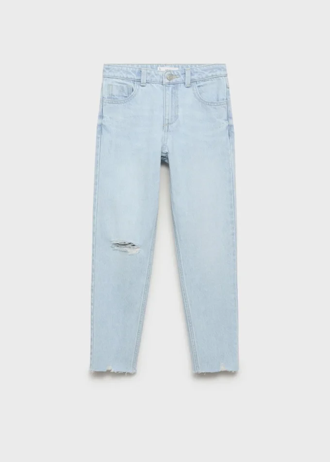 Mom-Fit-Jeans mit dekorativen Rissen Mom-Fit-Jeans mit dekorativen Rissen