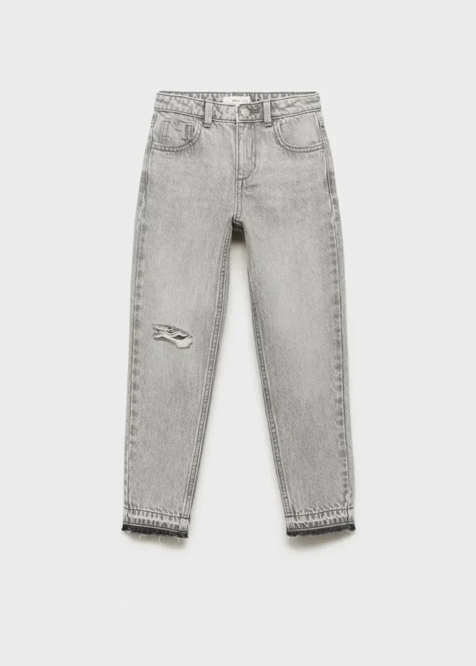 Mom-Fit-Jeans mit dekorativen Rissen Mom-Fit-Jeans mit dekorativen Rissen