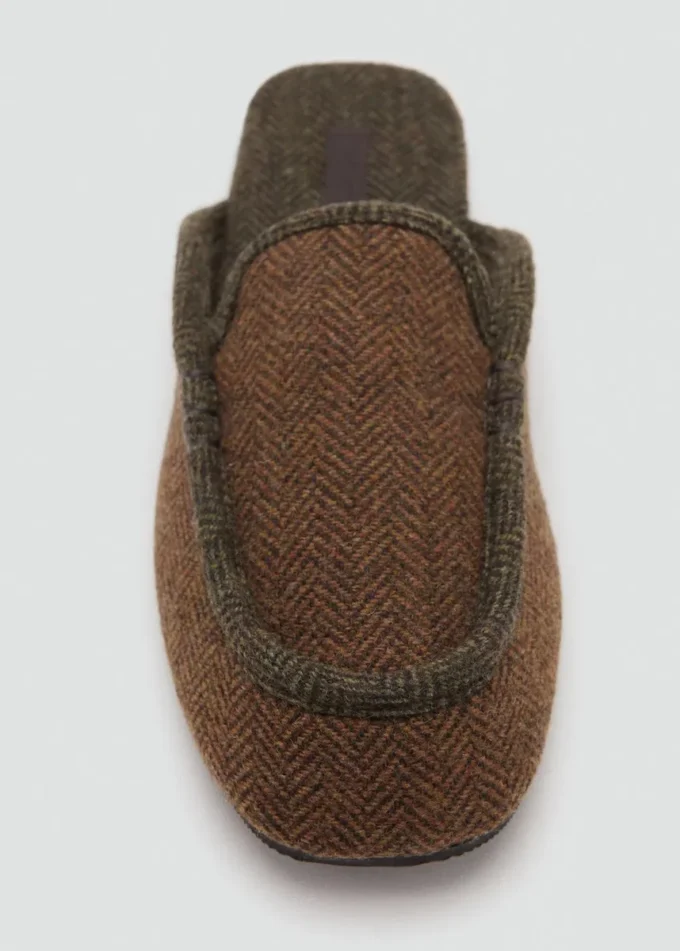 Mules aus Fischgrätenstoff Mules aus Fischgrätenstoff