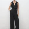 Nadelstreifen-Jumpsuit mit Gürtel Nadelstreifen-Jumpsuit mit Gürtel