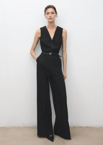 Nadelstreifen-Jumpsuit mit Gürtel