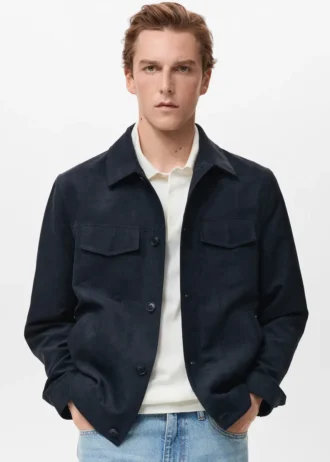 Overshirt aus Kunstwildleder
