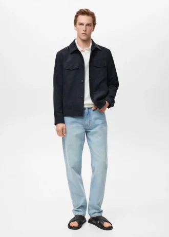 Overshirt aus Kunstwildleder