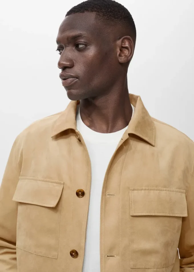 Overshirt aus Kunstwildleder Overshirt aus Kunstwildleder