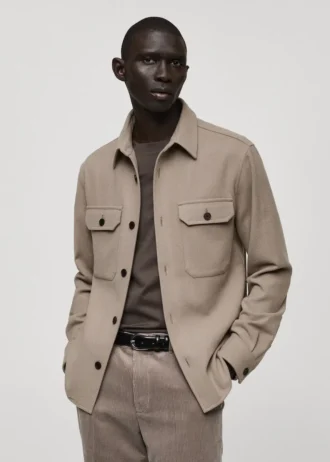 Overshirt aus Wollmischflanell