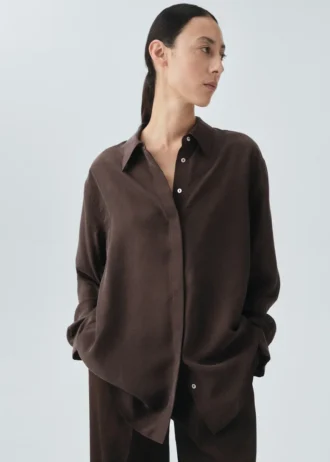 Oversize-Hemd aus 100 % Seide