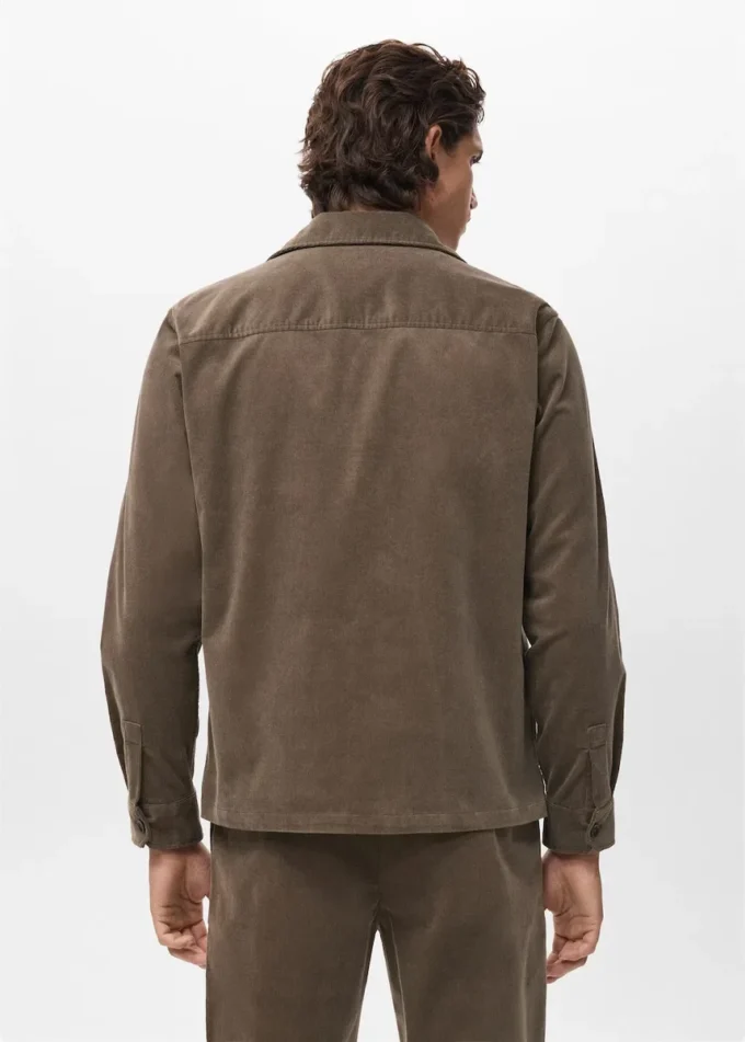 Oversize-Hemd aus Baumwollcord mit Taschen Oversize-Hemd aus Baumwollcord mit Taschen