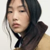 Oversized-Barnjacke mit kontrastierendem Kragen Oversized-Barnjacke mit kontrastierendem Kragen