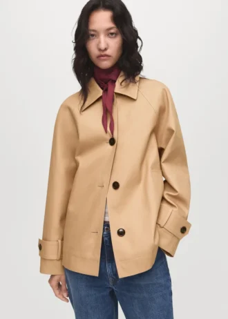 Oversized-Barnjacke mit Schulterklappen Oversized-Barnjacke mit Schulterklappen