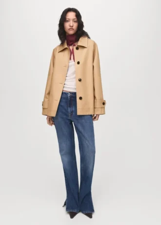 Oversized-Barnjacke mit Schulterklappen Oversized-Barnjacke mit Schulterklappen