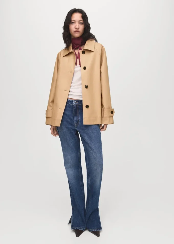 Oversized-Barnjacke mit Schulterklappen Oversized-Barnjacke mit Schulterklappen