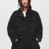 Oversized-Jeansjacke mit Taschen Oversized-Jeansjacke mit Taschen