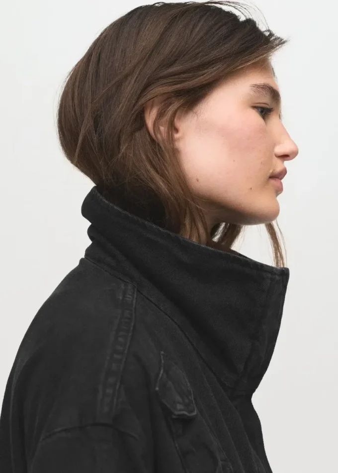 Oversized-Jeansjacke mit Taschen Oversized-Jeansjacke mit Taschen
