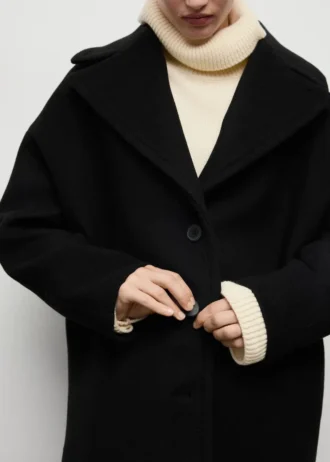 Oversized-Kurzmantel aus Wolle