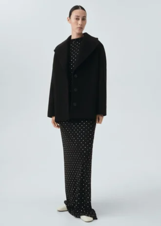 Oversized-Kurzmantel aus Wolle