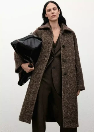 Oversized-Mantel aus melierter Wolle