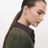 Oversized-Strickjacke mit V-Ausschnitt